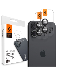 Защитное стекло для камеры SPIGEN для iPhone 16/16 Plus - Glas.tR EZ Fit Optik Pro - 2 шт - Черный - AGL07921