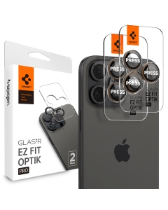 Защитное стекло для камеры SPIGEN для iPhone 16 Pro Max/16 Pro - Glas.tR EZ Fit Optik Pro - 2 шт - Розовый - AGL08862