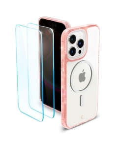 Чехол и защитное стекло SPIGEN Cyrill для iPhone 14 Pro - Shine Mag - Розовый - 3 шт - ACS05021
