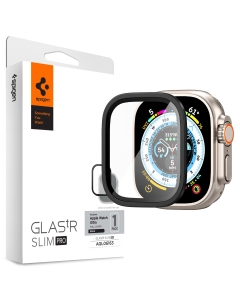 Защитное стекло SPIGEN для Apple Watch Ultra (49mm) - Glass tR Slim Pro - Черный - 1 шт - AGL06163