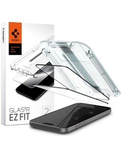 Защитное стекло SPIGEN для iPhone 15 - Glass tR EZ Fit - Черный - 2 шт - AGL06904