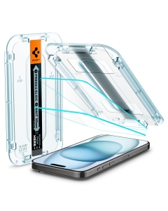 Защитное стекло SPIGEN для iPhone 15 - Glass tR EZ Fit - Прозрачный - 2 шт - AGL06903