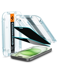 Защитное стекло SPIGEN для iPhone 15 Plus - Glass tR EZ Fit (Privacy) - Прозрачный - 2 шт - AGL06885
