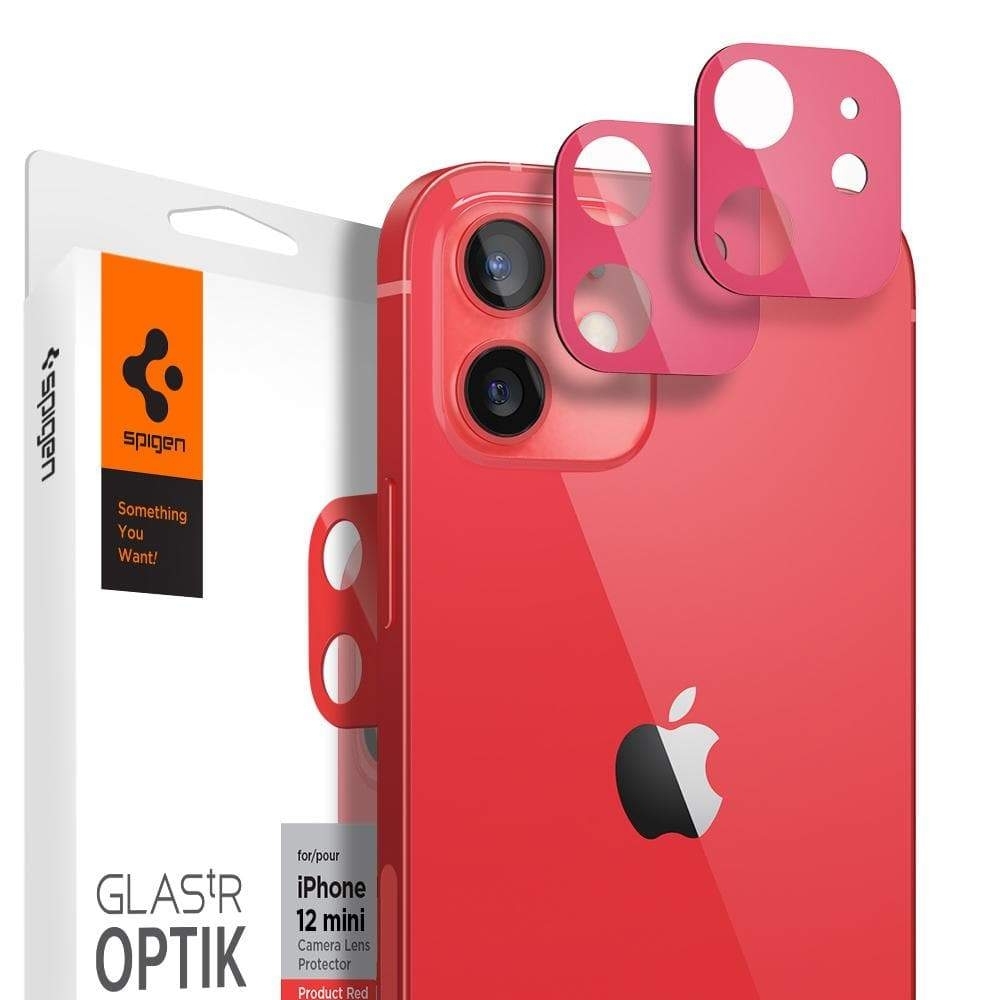 Защитное стекло для камеры SPIGEN для iPhone 12 Mini - Glass tR Optik Lens  - 2 шт - Красный - AGL02464. Заходите!