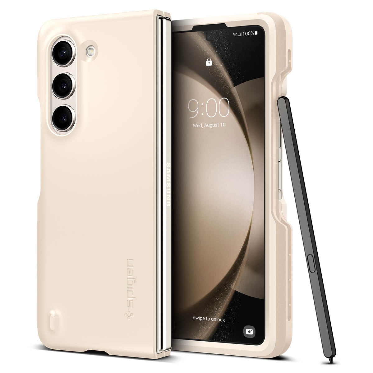 Чехол SPIGEN для Galaxy Z Fold 5 - Thin Fit P (S Pen) - Бежевый - ACS06210.  Заходите!