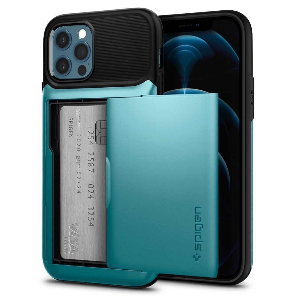 Чехол SPIGEN для iPhone 12  iPhone 12 Pro - Slim Armor Wallet - Мятный -  ACS01529. Заходите!