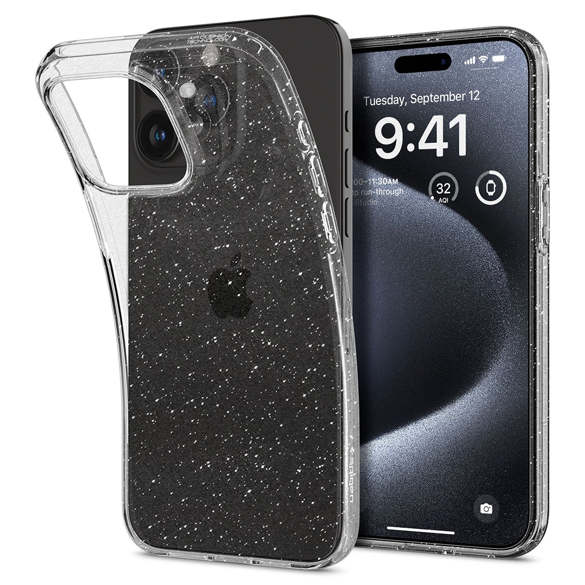 Чехол SPIGEN для iPhone 15 Pro - Liquid Crystal Glitter -  Затемненный/Прозрачный - ACS06701. Заходите!