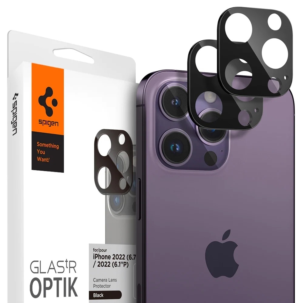 Защитное стекло для камеры SPIGEN для iPhone 15 Pro / 15 Pro Max / 14 Pro /  14 Pro Max - Optik Lens Protector - Черный - 2 шт - AGL05273. Заходите!