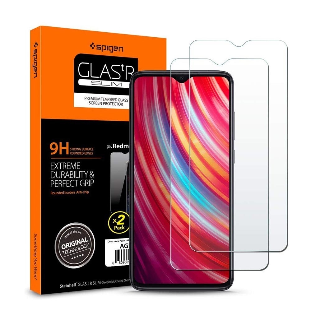 Защитное стекло SPIGEN для Xiaomi Redmi Note 8 Pro - Glas.tR SLIM -  Кристально-прозрачный - AGL00390 - 2 шт. Заходите!