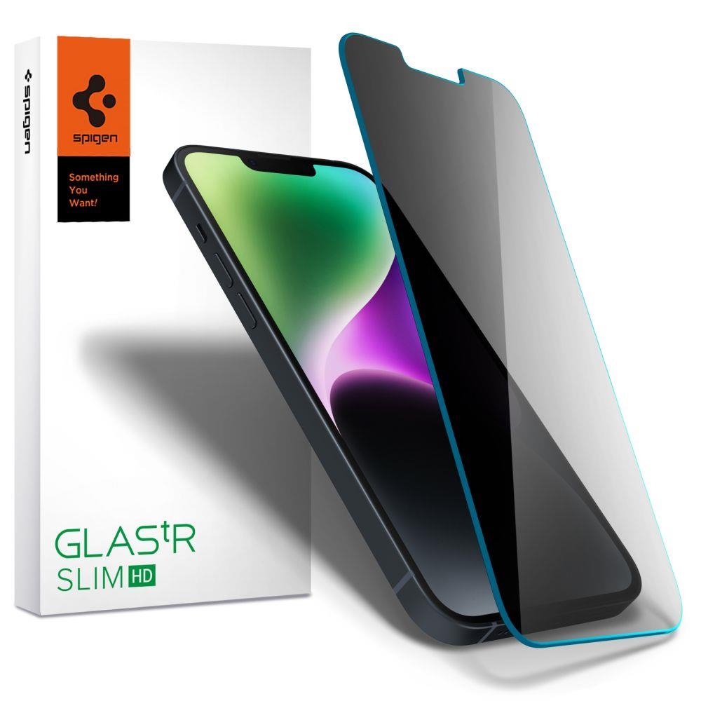 Защитное стекло SPIGEN для iPhone 14 / 13 Pro / 13 - GLAS.tR Slim HD -  Затемненный - 1 шт - AGL03393. Заходите!