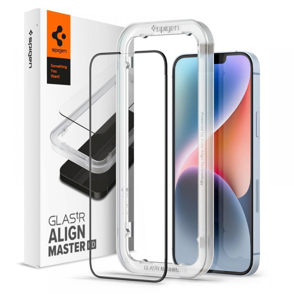 Защитное стекло SPIGEN для iPhone 14 / 13 Pro / 13 - Align Master HD Full  Cover - Черный - 1 шт - AGL03725. Заходите!