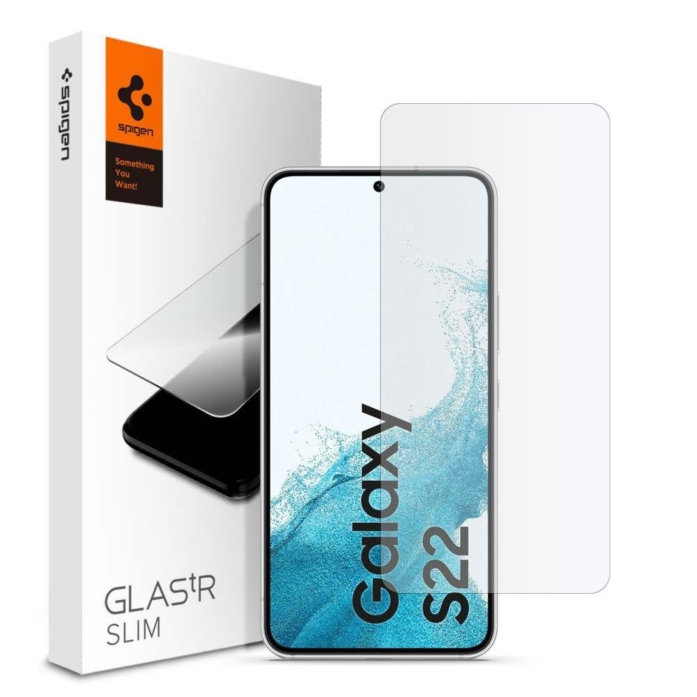 Защитное стекло SPIGEN для Galaxy S22 - GLAS.tR Slim - Прозрачный - 1 шт -  AGL04155. Заходите!