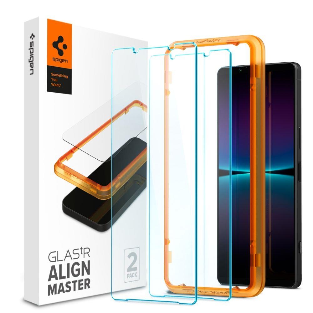 Защитное стекло SPIGEN для Sony Xperia 1 IV - GLAS.tR Align Master - 2 шт -  Прозрачный - AGL04689. Заходите!