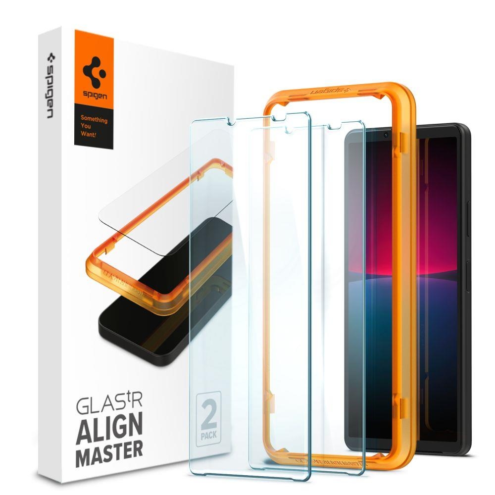 Защитное стекло SPIGEN для Sony Xperia 10 IV - GLAS.tR Align Master -  Прозрачный - 2 шт - AGL04690. Заходите!