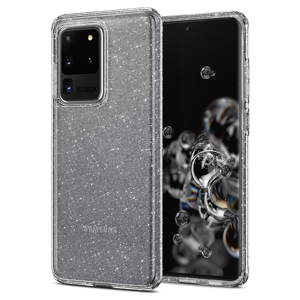 Чехол-капсула SPIGEN для Galaxy S20 Ultra - Liquid Crystal Glitter -  Прозрачный кварц - ACS00710. Заходите!