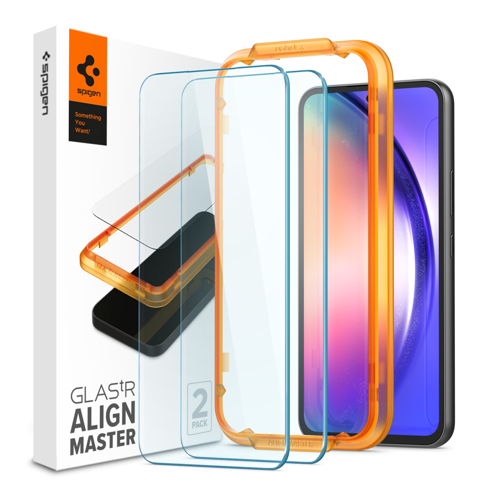 Защитное стекло SPIGEN для Galaxy A54 5G - Alline Master GLAS.tR -  Прозрачный - 2 шт - AGL05966. Заходите!