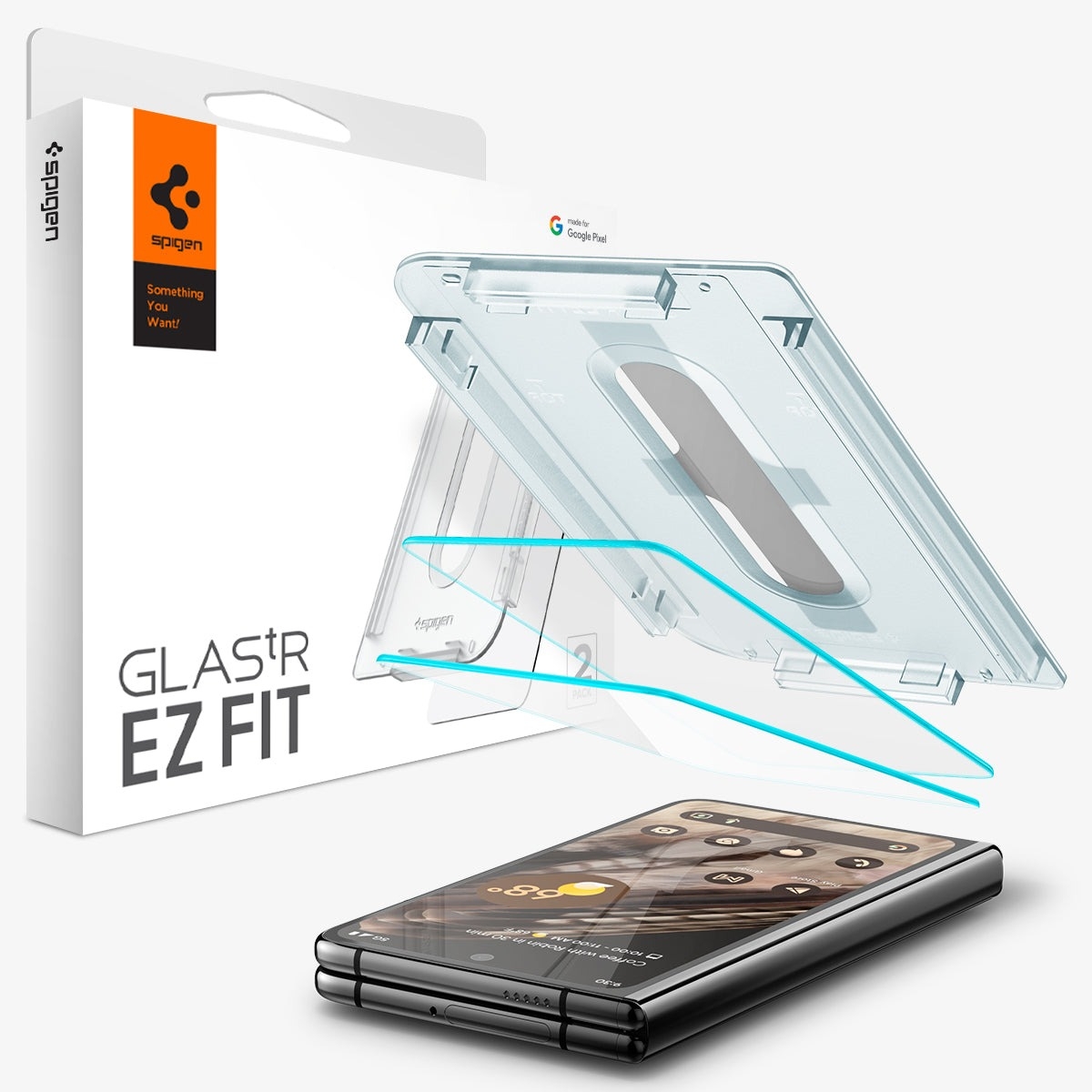 Защитное стекло SPIGEN для Pixel Fold - EZ FIT GLAS.tR - Прозрачный - 2 шт  - AGL06200. Заходите!