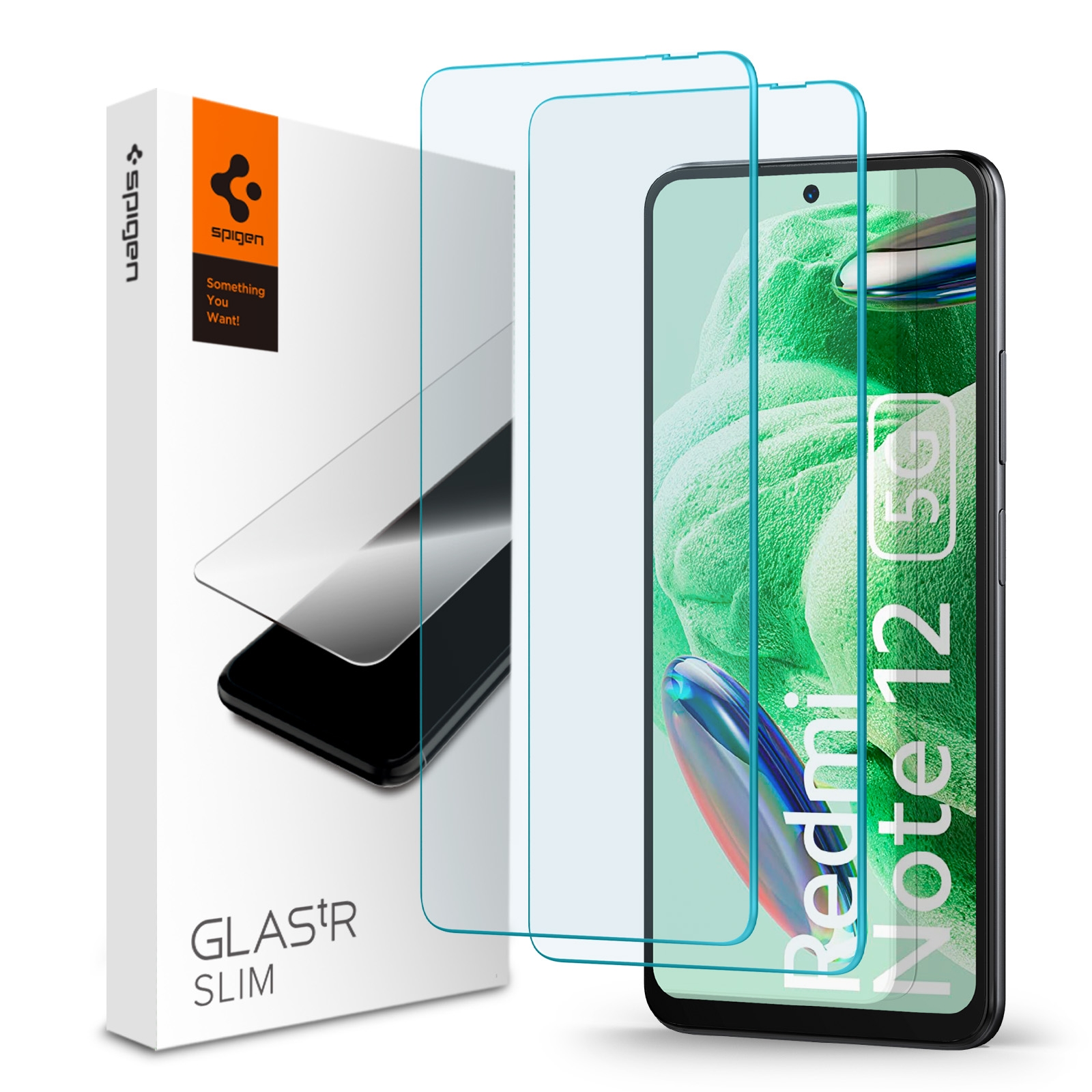 Защитное стекло SPIGEN для Xiaomi Redmi Note 12 5G - GLAS.tR Slim -  Прозрачный - 2 шт - AGL06048. Заходите!