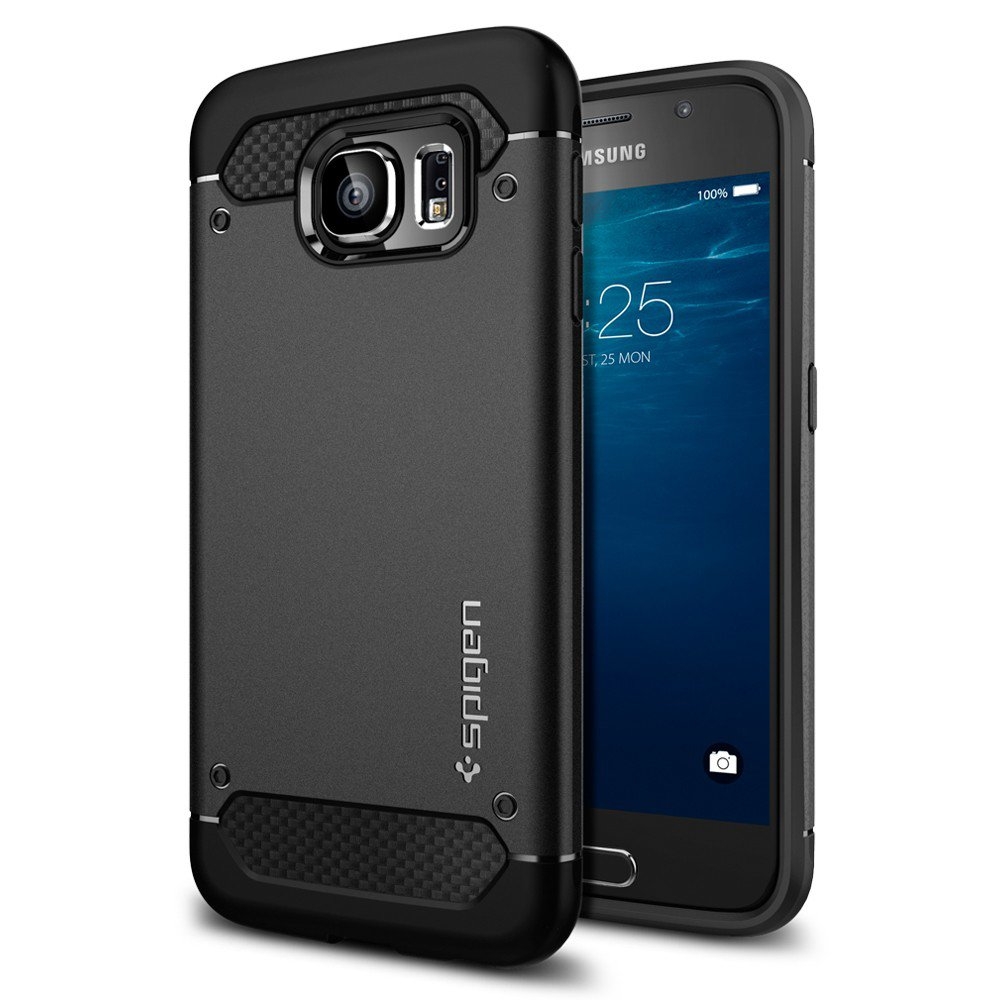 Защитный чехол SPIGEN для Galaxy S6 - Rugged Armor - Черный - SGP11439.  Заходите!